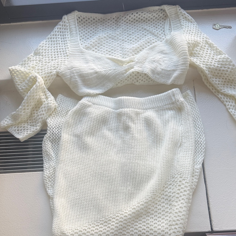 Cream Knit Two-Piece Set - Picture 5 of 7